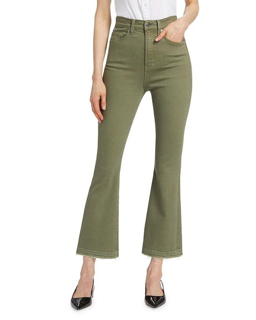 Veronica Beard Green Carson Flared Ankle Jeans