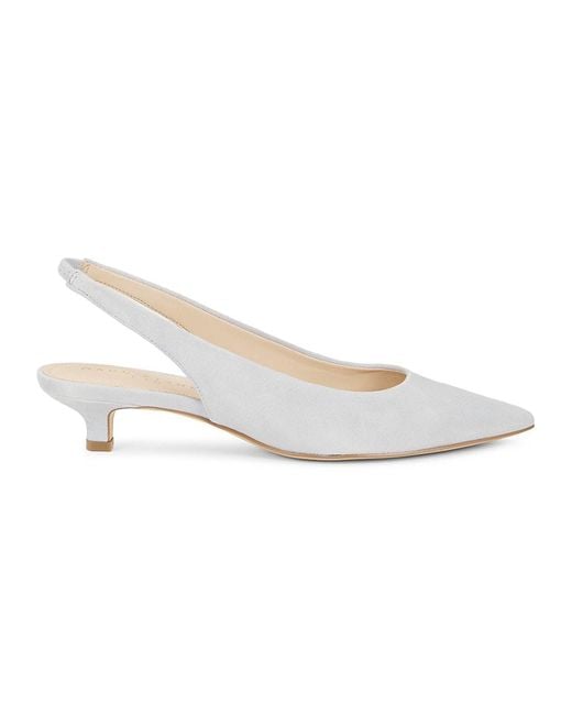 Marc Fisher White Posey Leather Slingback Pumps