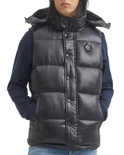 Mens puffer vest with fur hood clearance