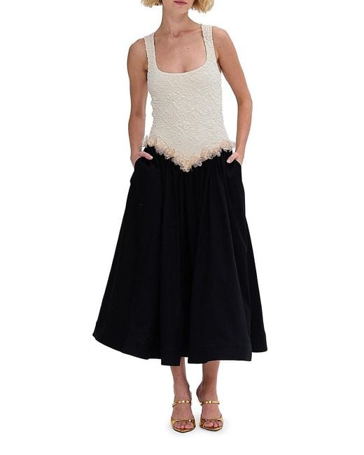 PATBO Black Papillon Jacquard Midi-Dress