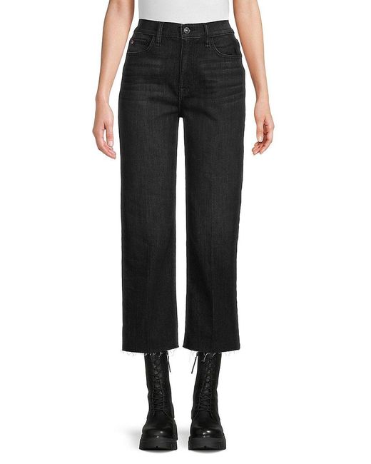 H by Hudson Black Hudson Noa Mid Rise Cropped Straight Jeans