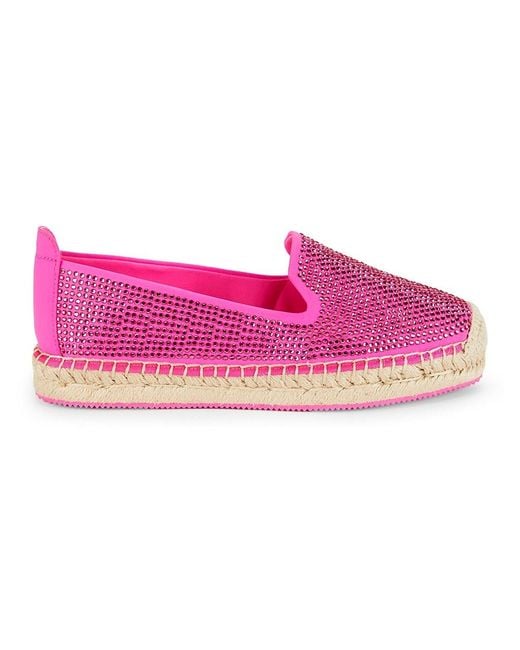 DKNY Pink Embellished Cap Toe Espadrilles