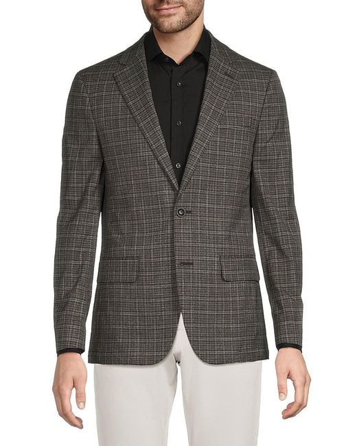 Original Penguin Black Plaid Blazer for men