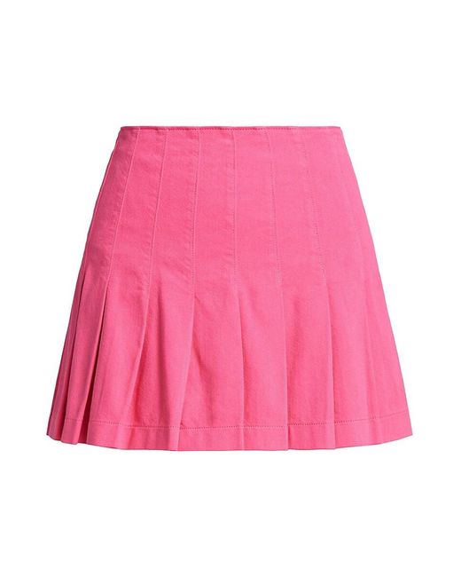 Alice + Olivia Pink Alice + Olivia Carter Pleated Denim Skirt