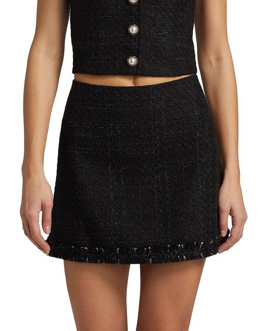 Alice + Olivia Black Alice + Olivia Riley Tweed Miniskirt