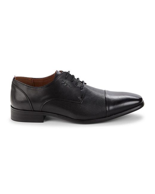 Tommy Hilfiger Black Sheldon Faux Leather Derby Shoes for men