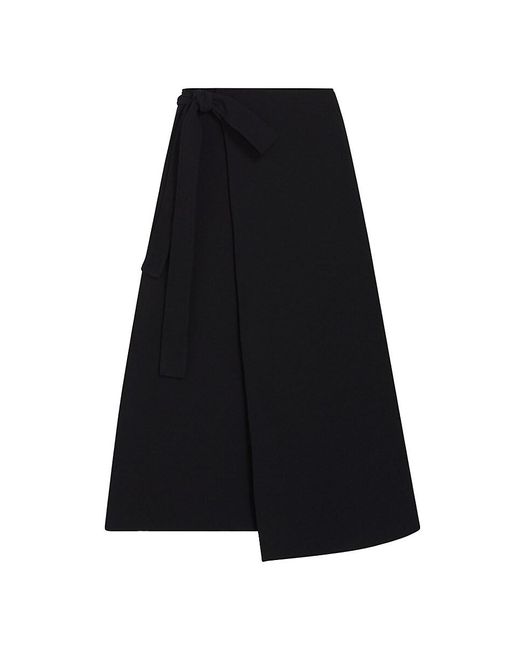 Proenza Schouler Black Suiting Wrap Midi-Skirt