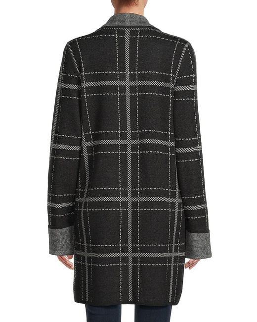 Long plaid top duster cardigan