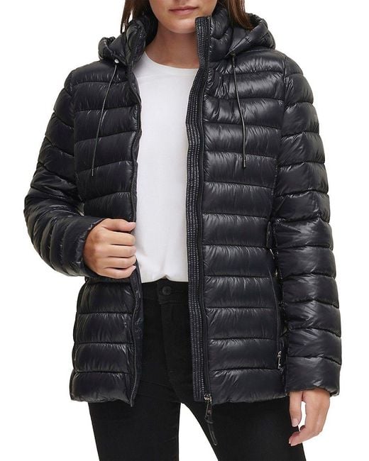 St. John Dkny Packable Hooded Puffer Jacket in White Lyst