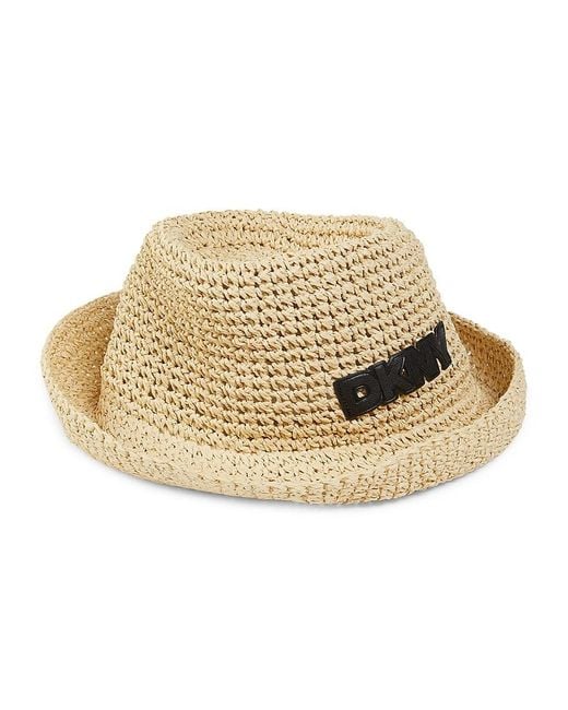 DKNY Natural Logo Crochet Sun Hat
