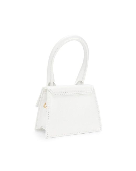Jacquemus White Mini Le Chiquito Leather Top Handle Bag