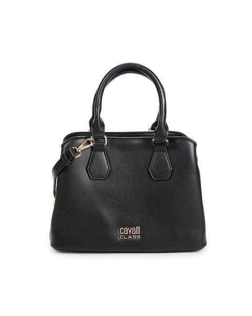 Cavalli Class by Roberto Cavalli Black Leather Two Way Tote