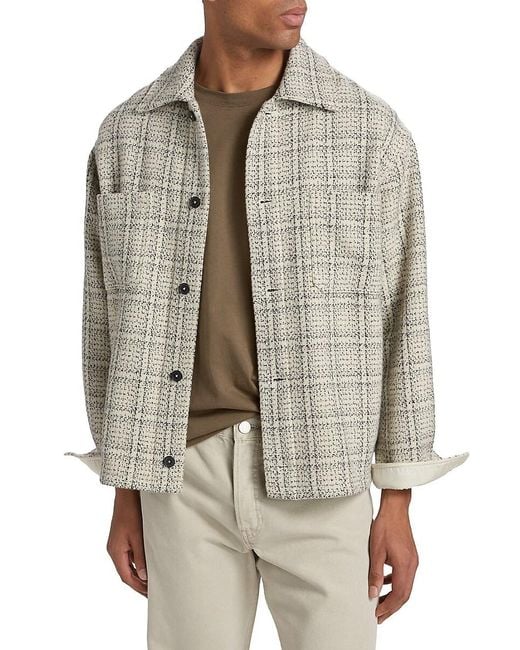 FRAME Gray Flannel Overshirt Jacket for men