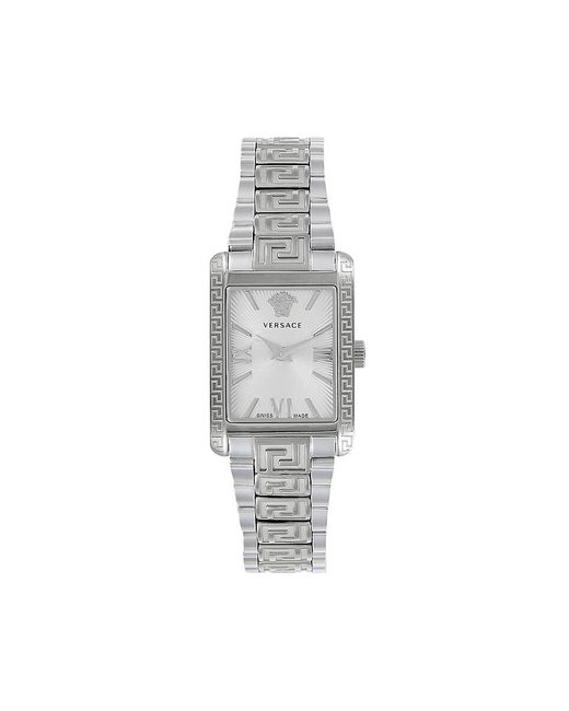 Versace White Tonneau 23mm Stainless Steel Bracelet Watch