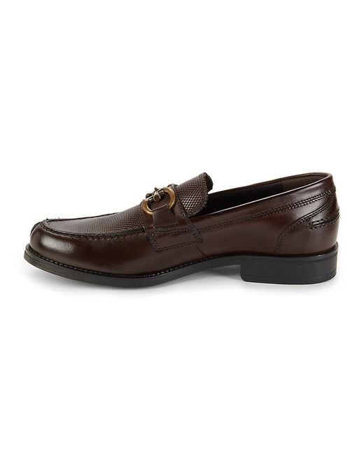 Saks Fifth Avenue Brown Ross Leather Bit Loafers for men