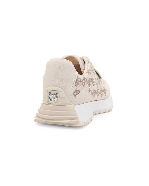 DKNY Natural Naples Monogram Low-Top Sneakers