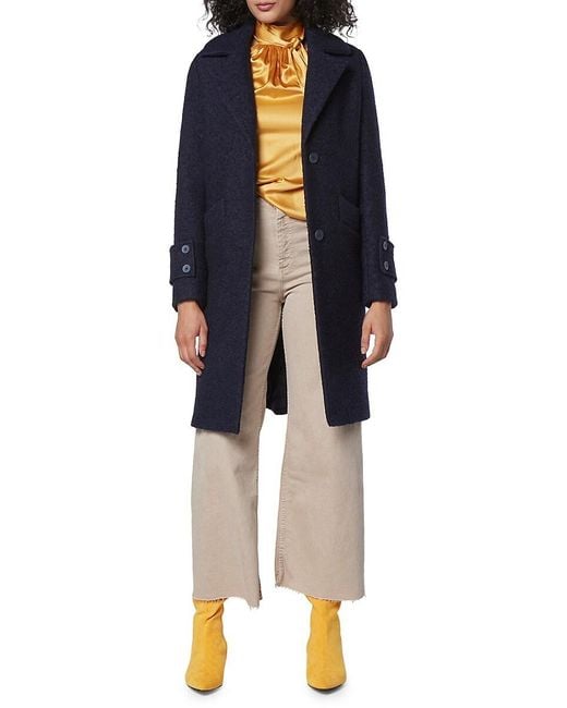 Andrew Marc Regine Pressed Boucle Wool Coat in White Lyst
