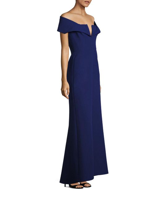 BCBGMAXAZRIA Amelia Off the shoulder Gown in Blue Lyst