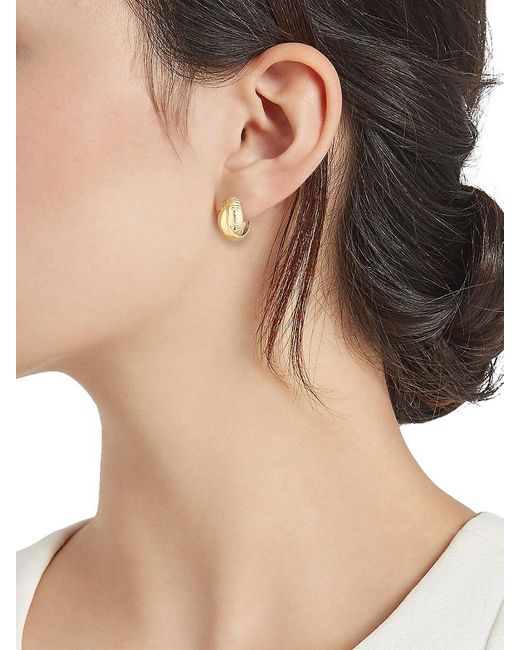 Saks Fifth Avenue Saks Fifth Avenue 14k Yellow Gold Half Hoop Earrings in  Metallic | Lyst Canada