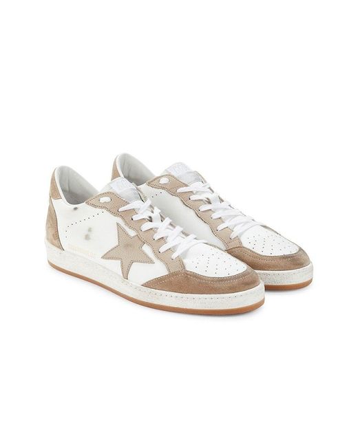 Golden Goose Perforated Star Suede & Leather Sneakers in White for Men