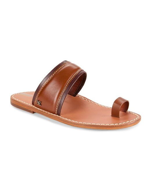 Sam Edelman Brown Margit Leather One Toe Flat Sandals