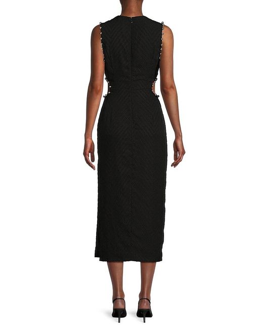 Avec Les Filles Black Knit Cutout Sheath Dress