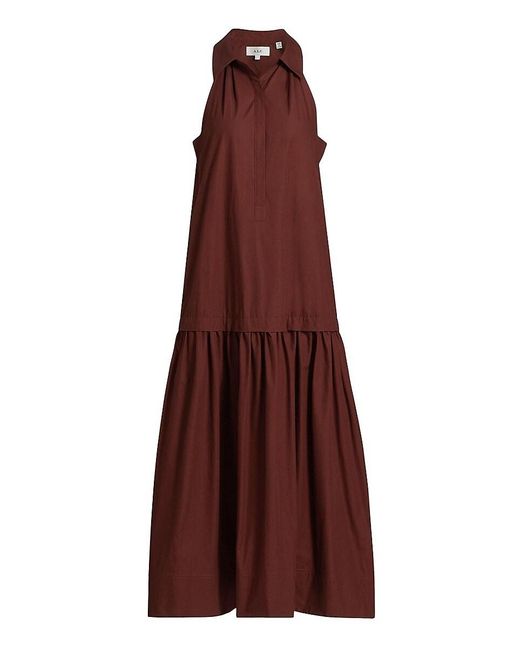 A.L.C. Brown A. L.C. Vera Cotton Drop-Waist Midi-Dress