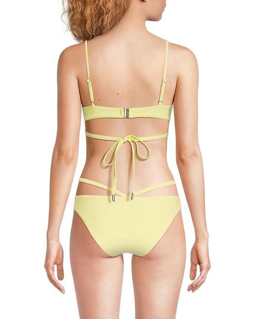 Jonathan Simkhai Yellow Harlen Tie-Back Bikini Top