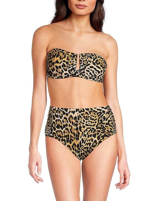 DKNY Black 2-piece Leopard Print Bikini Set
