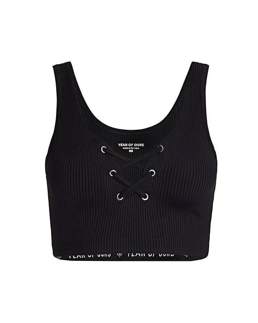 Year Of Ours Black Ribbed Football Sports Bra