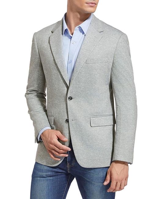 Duchamp Gray Plaid Check Slim Fit Sportcoat for men