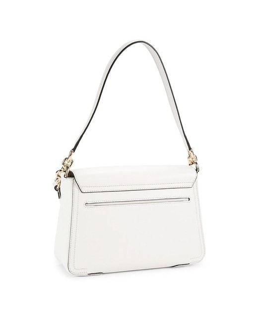 Furla White Logo Leather Top Handle Bag
