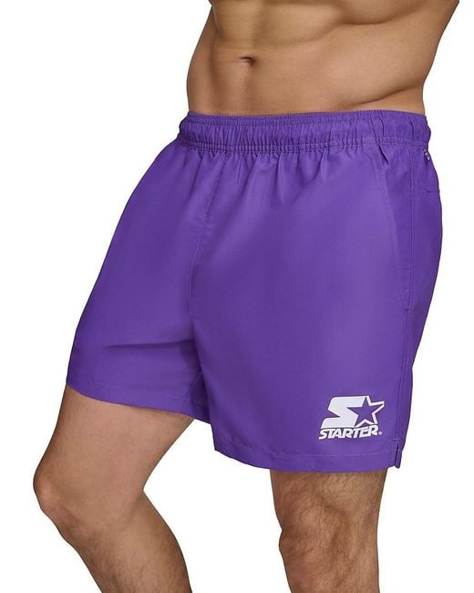 Starter White Logo Volleyball Shorts for men