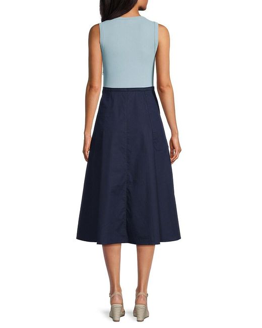 AREA STARS Pink Kia Knit-Top Full Skirt Midi-Dress