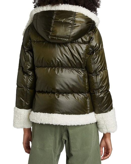 Mercer Collective Black Dana Mixed-media Hooded Down Coat