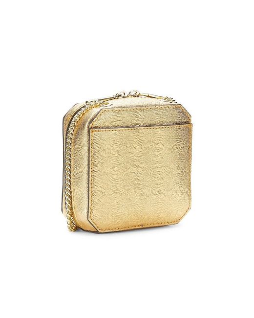 Karl Lagerfeld Natural Mini Ikons Metallic Leather Crossbody Bag