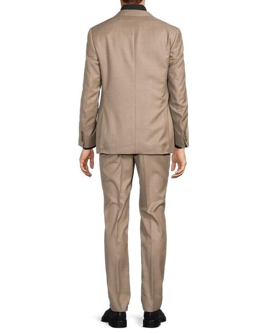 Canali Natural Modern-Fit Solid Wool Two-Button Suit for men