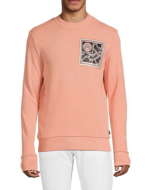 Scotch & Soda Pink Graphic Crewneck Sweater for men