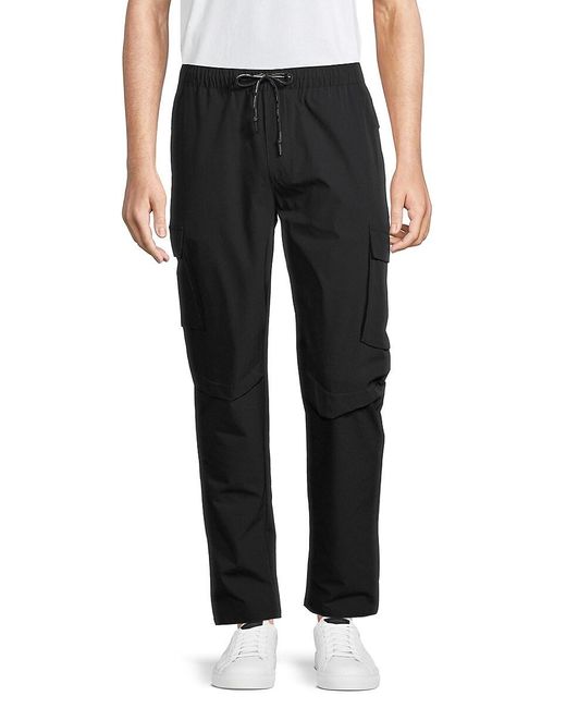 Karl Lagerfeld Synthetic Solid Cargo Pants in Black for Men | Lyst
