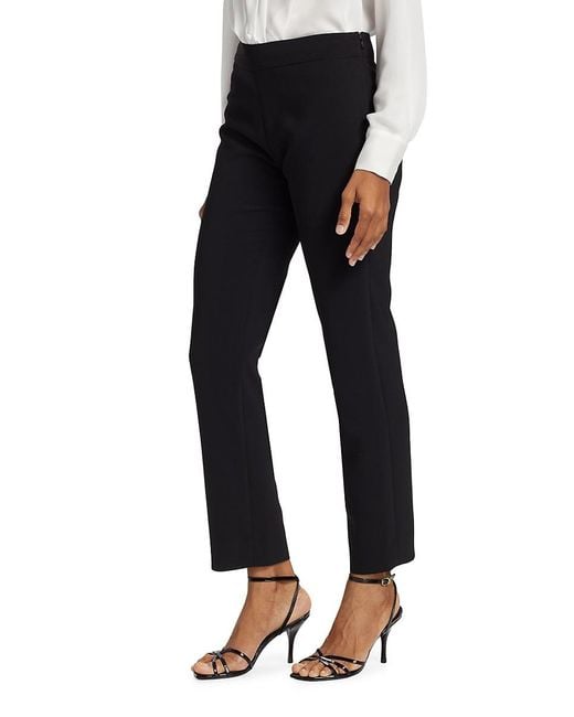 Prabal Gurung Black Stretch Crepe Straight-leg Pants