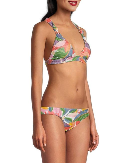 Becca Blue Bora Print Criss Cross Bikini Top