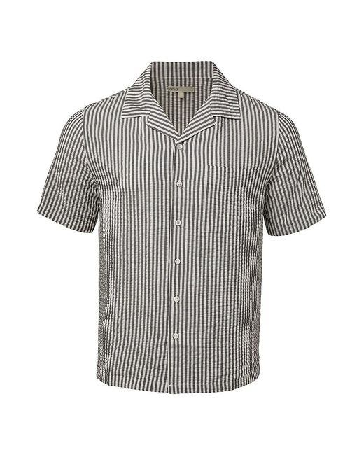 Onia Gray Novelty Striped Camp Shirt for men