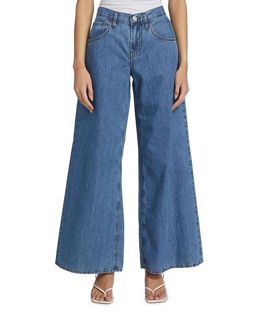 FRAME Le Mid Rise Wide Leg Jeans in Blue