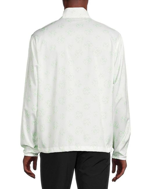 J.Lindeberg White Max Print Windbreaker Jacket for men