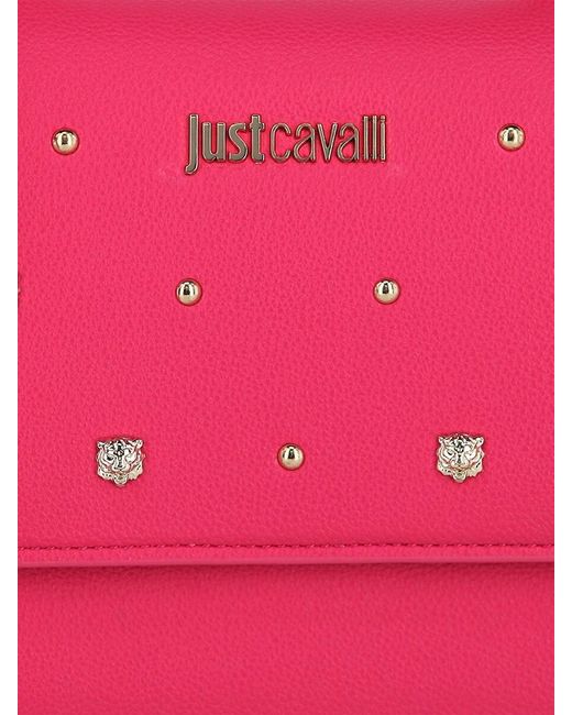 Just Cavalli Pink Studded Shoulder Bag