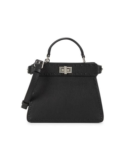 Walter Baker Black Reed Mini Leather Top Handle Bag