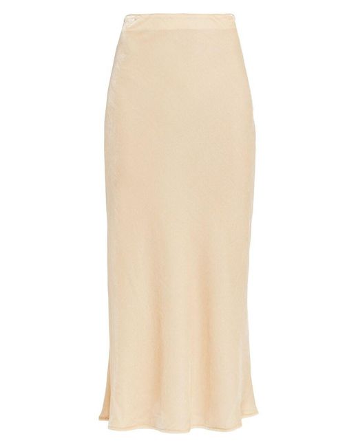 Susana Monaco Natural Velvet Silk Blend Midi Skirt