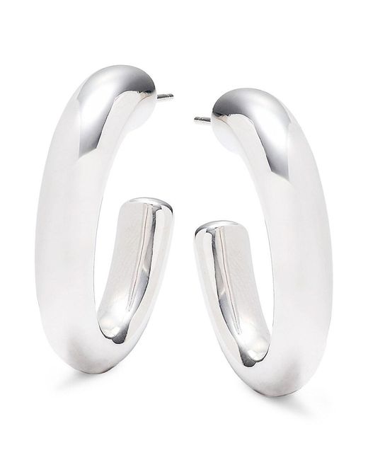 Saks Fifth Avenue White Sterling Silver Half Hoop Earrings