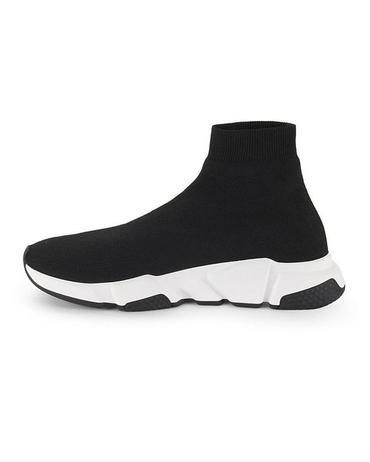 Balenciaga Speed Logo Mid Top Sneakers in Black for Men Lyst