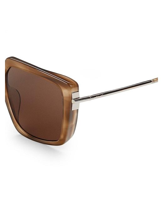 Max Mara Brown 57mm Square Sunglasses